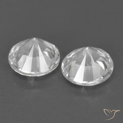 Gemme di Zircone Bianco naturale da 2.63 ct, Rotondo, VVS-VS