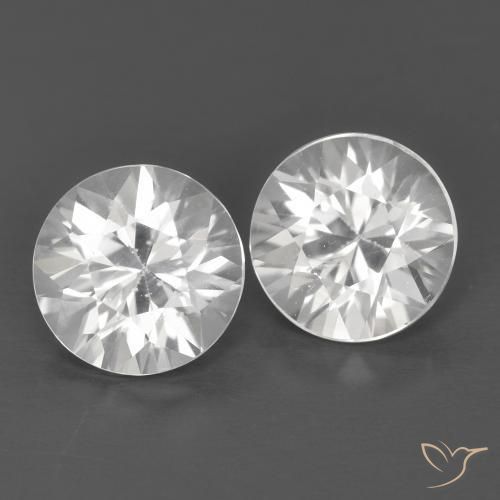 Gemme di Zircone Bianco naturale da 2.41 ct, Rotondo, VVS-VS