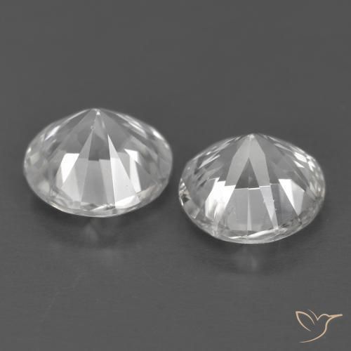 Gemme di Zircone Bianco naturale da 2.41 ct, Rotondo, VVS-VS