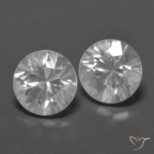 2.56ctw Naturale Bianco Zircone, Rotondo, VVS-VS