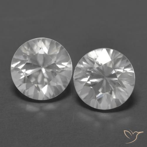 Gemme di Zircone Bianco naturale da 2.56 ct, Rotondo, VVS-VS
