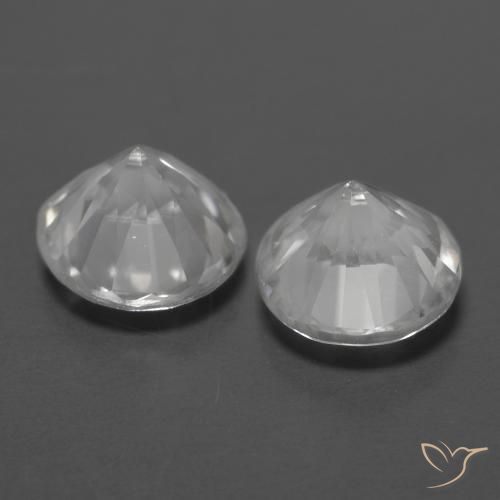 Gemme di Zircone Bianco naturale da 2.56 ct, Rotondo, VVS-VS