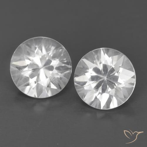 2.42ctw Naturale Bianco Zircone, Rotondo, VVS-VS