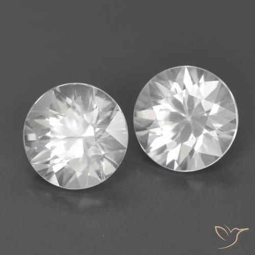 Gemme di Zircone Bianco naturale da 2.42 ct, Rotondo, VVS-VS