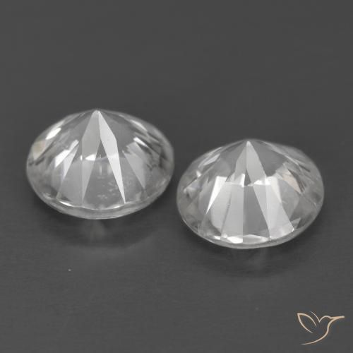 Gemme di Zircone Bianco naturale da 2.43 ct, Rotondo, VVS-VS