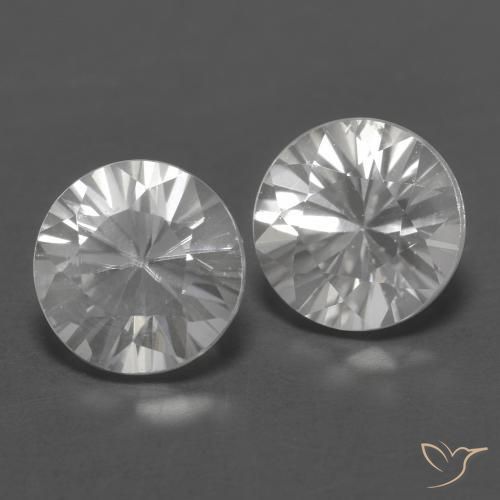 Gemme di Zircone Bianco naturale da 2.52 ct, Rotondo, VVS-VS
