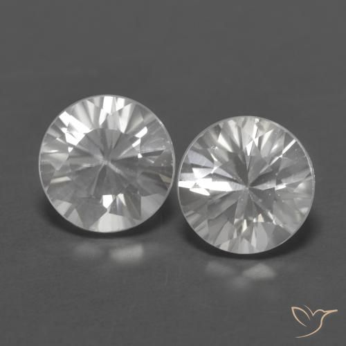 Gemme di Zircone Bianco naturale da 2.52 ct, Rotondo, VVS-VS