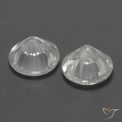 Gemme di Zircone Bianco naturale da 2.52 ct, Rotondo, VVS-VS