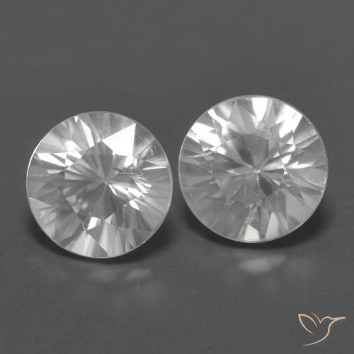 Gemme di Zircone Bianco naturale da 2.39 ct, Rotondo, VVS-VS