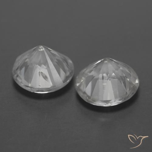 Gemme di Zircone Bianco naturale da 2.39 ct, Rotondo, VVS-VS