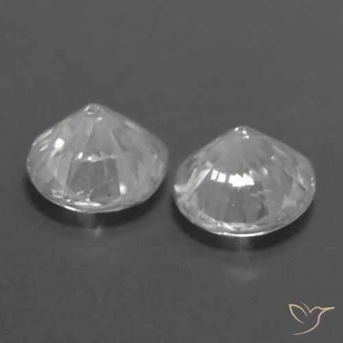 Gemme di Zircone Bianco naturale da 2.43 ct, Rotondo, VVS-VS