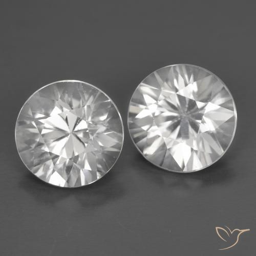 2.50ctw Naturale Bianco Zircone, Rotondo, VVS-VS