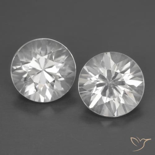 Gemme di Zircone Bianco naturale da 2.50 ct, Rotondo, VVS-VS