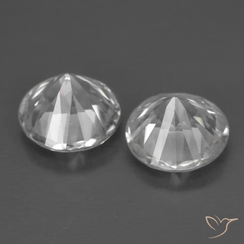 Gemme di Zircone Bianco naturale da 2.50 ct, Rotondo, VVS-VS
