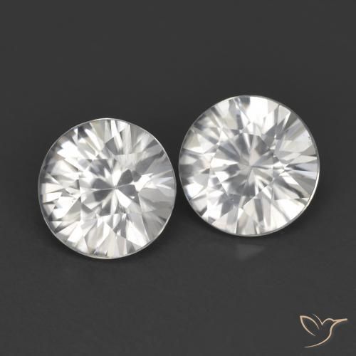Gemme di Zircone Bianco naturale da 2.38 ct, Rotondo, VVS