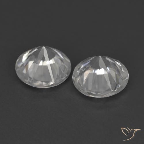 Gemme di Zircone Bianco naturale da 2.38 ct, Rotondo, VVS