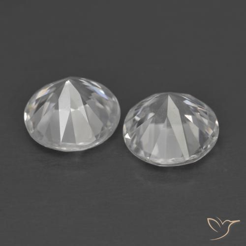 Gemme di Zircone Bianco naturale da 2.46 ct, Rotondo, VVS