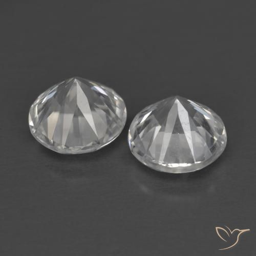 Gemme di Zircone Bianco naturale da 2.52 ct, Rotondo, VVS