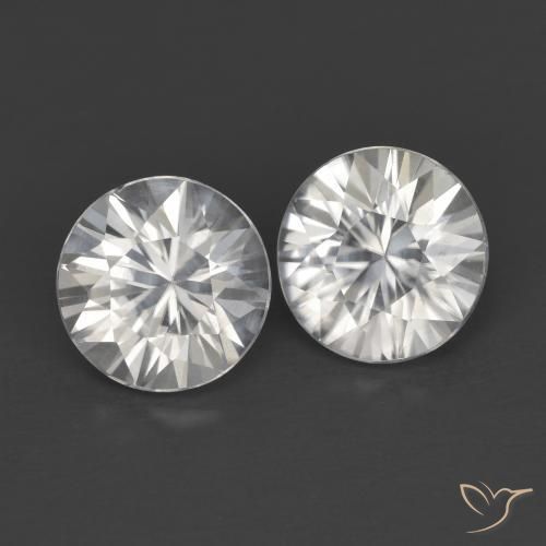 2.41ctw Naturale Bianco Zircone, Rotondo, VVS