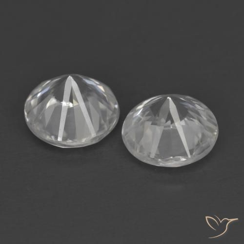 Gemme di Zircone Bianco naturale da 2.41 ct, Rotondo, VVS