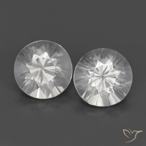 Gemme di Zircone Bianco naturale da 1.43 ct, Rotondo, VVS-VS
