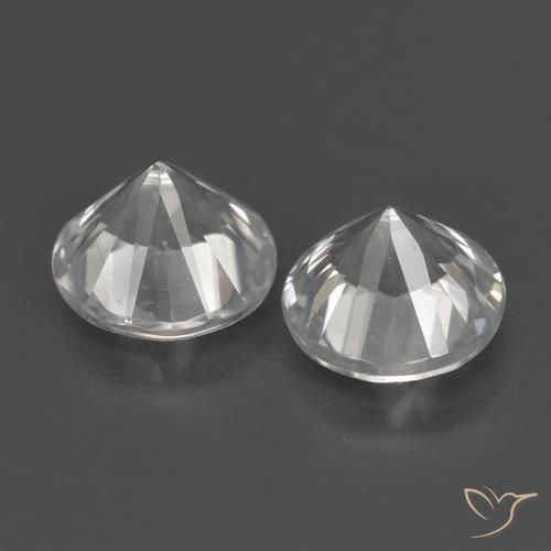 Gemme di Zircone Bianco naturale da 1.53 ct, Rotondo, VS