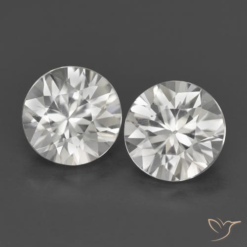 1.43ctw Naturale Bianco Zircone, Rotondo, VS