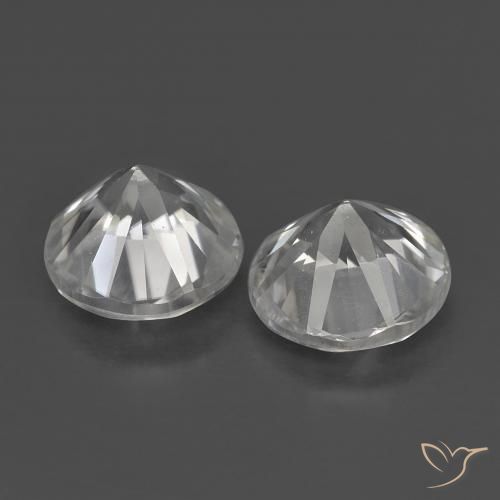 Gemme di Zircone Bianco naturale da 1.43 ct, Rotondo, VS