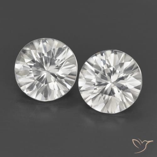 1.31ctw Naturale Bianco Zircone, Rotondo, VS