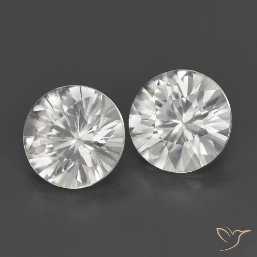 Gemme di Zircone Bianco naturale da 1.31 ct, Rotondo, VS
