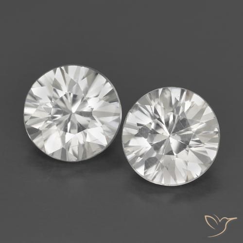 1.42ctw Naturale Bianco Zircone, Rotondo, VS