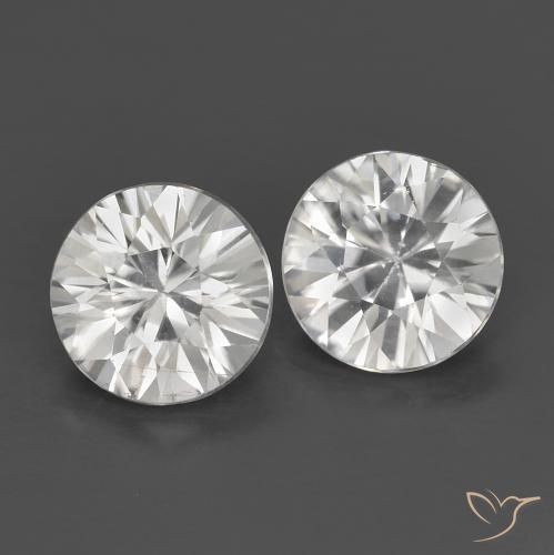 Gemme di Zircone Bianco naturale da 1.42 ct, Rotondo, VS
