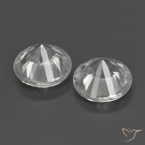 Gemme di Zircone Bianco naturale da 1.42 ct, Rotondo, VS