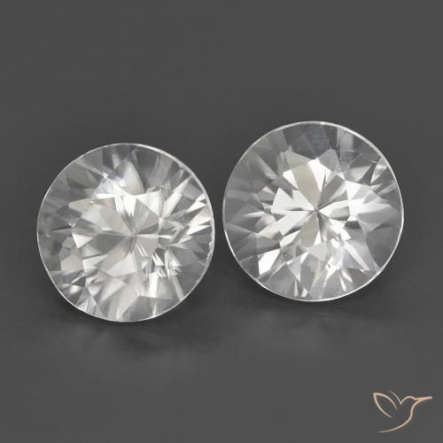 1.43ctw Naturale Bianco Zircone, Rotondo, VS