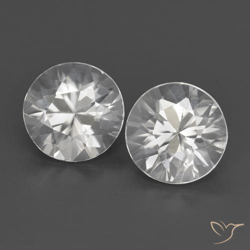Gemme di Zircone Bianco naturale da 1.43 ct, Rotondo, VS