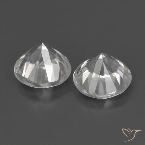 Gemme di Zircone Bianco naturale da 1.43 ct, Rotondo, VS