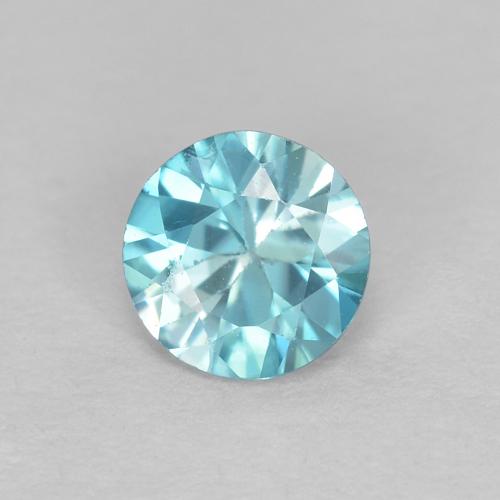 Zircone Azzurro naturale da 0.49 ct, Taglio rotondo, VS