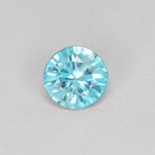 Zircone naturale blu da 0,58 ct, taglio rotondo, VS