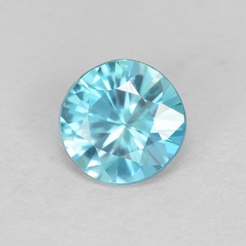 Zircone naturale blu da 0,58 ct, taglio rotondo, VS