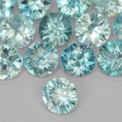 Zircone naturale blu da 0,49 ct, taglio rotondo, VS