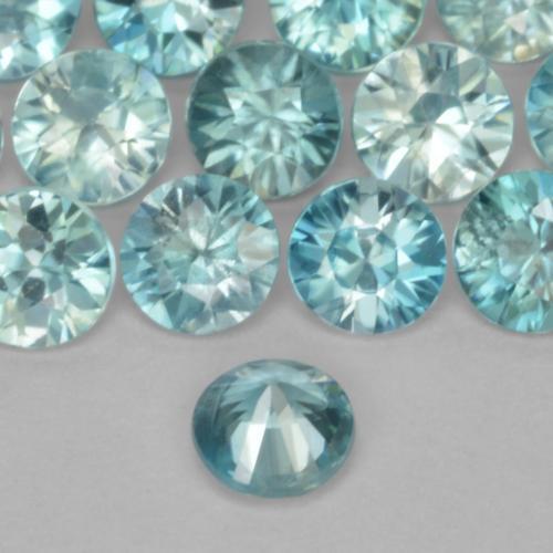 Zircone naturale blu da 0,49 ct, taglio rotondo, VS