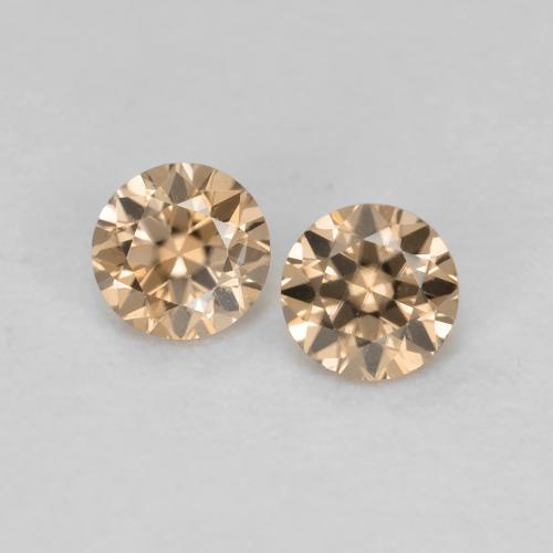 Zircone naturale arancione da 0,33 ct, taglio rotondo, VVS
