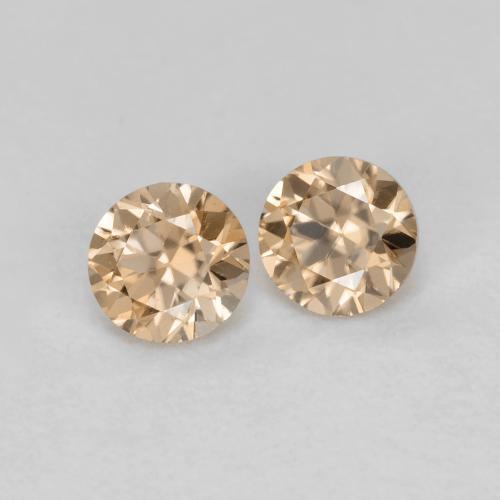Zircone naturale arancione da 0,33 ct, taglio rotondo, VVS