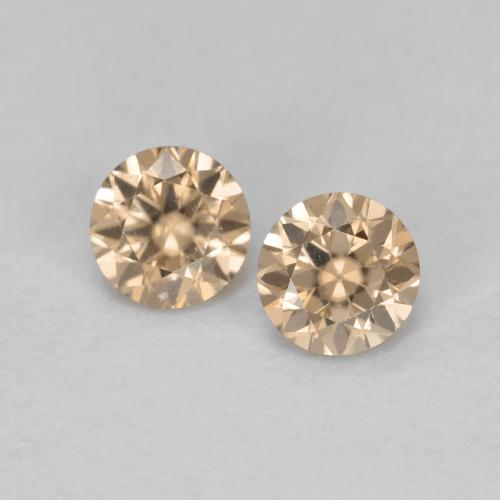 Zircone naturale arancione da 0,32 ct, taglio rotondo, VS