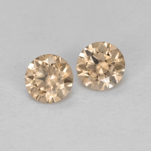 Zircone naturale arancione da 0,32 ct, taglio rotondo, VS