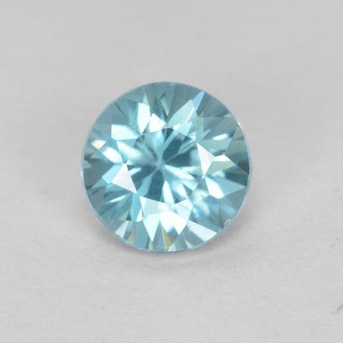 Zircone naturale blu da 0,39 ct, taglio rotondo, VS