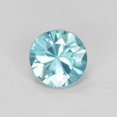 Zircone Azzurro naturale da 0.37 ct, Taglio rotondo, VS