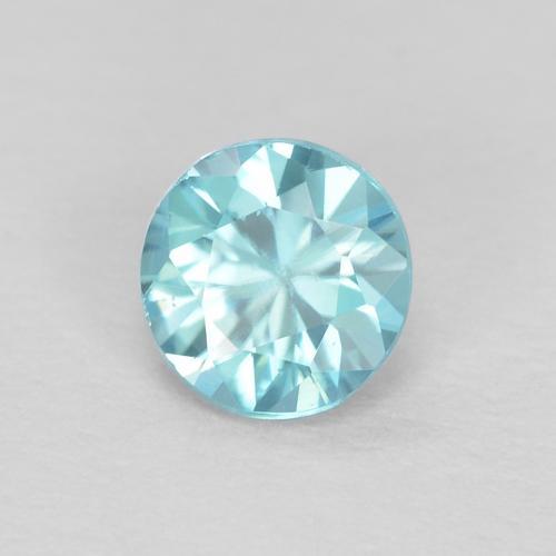 Zircone Azzurro naturale da 0.37 ct, Taglio rotondo, VS