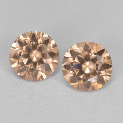 Zircone naturale arancione da 0,33 ct, taglio rotondo, VVS