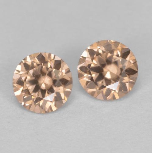 Zircone naturale arancione da 0,33 ct, taglio rotondo, VVS